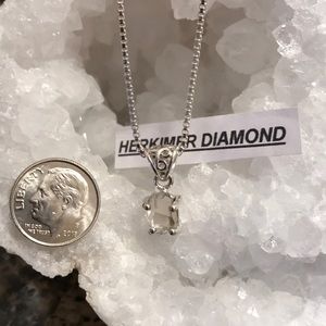 STERLING SILVER HERKIMER DIAMOND PENDANT NIB